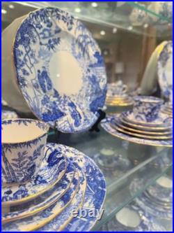 Royal Crown Derby Blue Mikado 91 Pc Dinner & Tea Service, Mint, Early, Rare