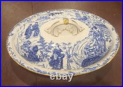 Royal Crown Derby Blue Mikado Covered Vegetable Serving Dish