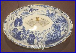 Royal Crown Derby Blue Mikado Covered Vegetable Serving Dish