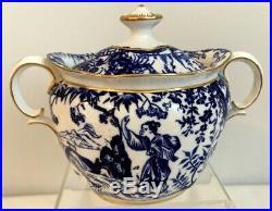 Royal Crown Derby Blue Mikado Creamer And Covered Sugar Bowl- Date Code 1924