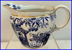 Royal Crown Derby Blue Mikado Creamer And Covered Sugar Bowl- Date Code 1924