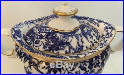 Royal Crown Derby Blue Mikado Creamer And Covered Sugar Bowl- Date Code 1924