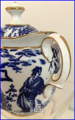 Royal Crown Derby Blue Mikado Creamer And Covered Sugar Bowl- Date Code 1924