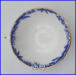 Royal Crown Derby Blue Mikado Flat Cup with Saucer Set of 2