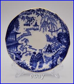 Royal Crown Derby Blue Mikado Flat Cup with Saucer Set of 2