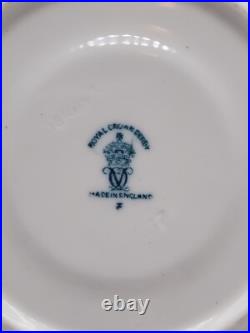 Royal Crown Derby Blue Mikado Flat Cup with Saucer Set of 2