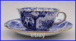 Royal Crown Derby Blue Mikado Flat Cup with Saucer Set of 2