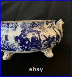 Royal Crown Derby Blue Mikado Gold Trim Covered Vegetable Bowl MINT STUNNING