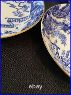 Royal Crown Derby Blue Mikado Gold Trim Six Fruit Bowls LOT F NICE