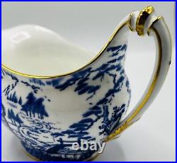 Royal Crown Derby Blue Mikado Gravy Boat and Underplate Bone China Excellent