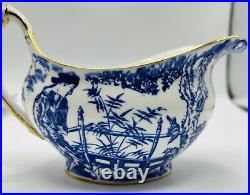 Royal Crown Derby Blue Mikado Gravy Boat and Underplate Bone China Excellent