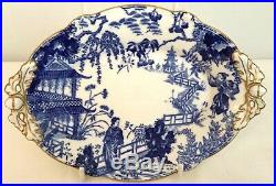 Royal Crown Derby Blue Mikado Oval Footed Dish Date Code 1928