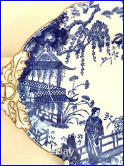 Royal Crown Derby Blue Mikado Oval Footed Dish Date Code 1928