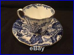 Royal Crown Derby Blue Mikado Set Of 7 Cups And 9 Saucers