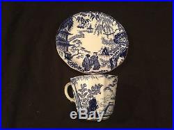 Royal Crown Derby Blue Mikado Set Of 7 Cups And 9 Saucers