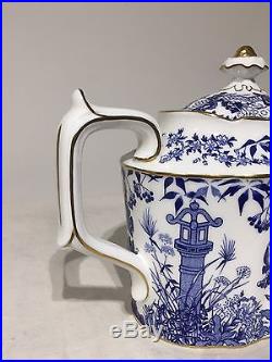 Royal Crown Derby Blue Mikado Teapot 8 cup New