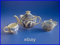 Royal Crown Derby Blue Mikado Teapot & Sugar Bowl & Creamer? Gold Rim 28.5