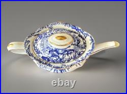 Royal Crown Derby Blue Mikado Teapot & Sugar Bowl & Creamer? Gold Rim 28.5