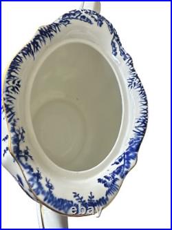 Royal Crown Derby Blue Mikado Teapot & Sugar Bowl & Creamer? Gold Rim 28.5