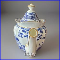 Royal Crown Derby Blue Mikado Teapot & Sugar Bowl & Creamer? Gold Rim 28.5