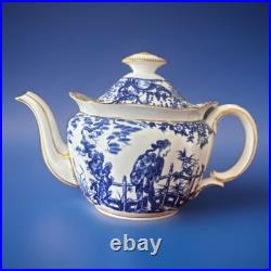 Royal Crown Derby Blue Mikado Teapot & Sugar Bowl & Creamer? Gold Rim 28.5