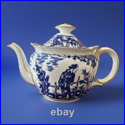 Royal Crown Derby Blue Mikado Teapot & Sugar Bowl & Creamer? Gold Rim 28.5
