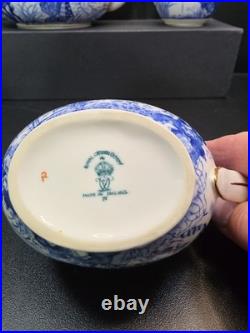 Royal Crown Derby, Blue Mikado, Vintage, Teapot, Sugar, 2 Creamer, lids