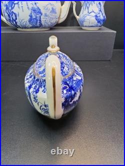 Royal Crown Derby, Blue Mikado, Vintage, Teapot, Sugar, 2 Creamer, lids