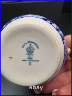 Royal Crown Derby, Blue Mikado, Vintage, Teapot, Sugar, 2 Creamer, lids