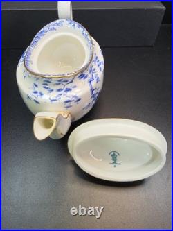 Royal Crown Derby, Blue Mikado, Vintage, Teapot, Sugar, 2 Creamer, lids