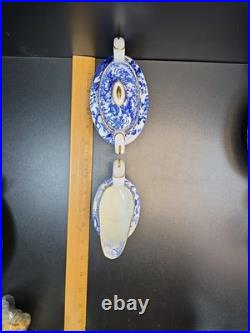 Royal Crown Derby, Blue Mikado, Vintage, Teapot, Sugar, 2 Creamer, lids