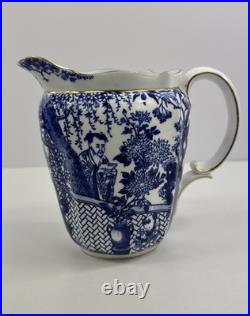Royal Crown Derby Blue Mikado Water Jug Pitcher 1912 Date Stamp 5 3/4 tall