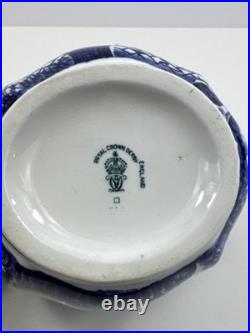 Royal Crown Derby Blue Mikado Water Jug Pitcher 1912 Date Stamp 5 3/4 tall