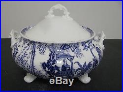 Royal Crown Derby Blue Mikado stunning footed covered vegetable bowl 1979