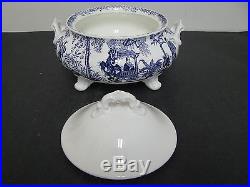 Royal Crown Derby Blue Mikado stunning footed covered vegetable bowl 1979