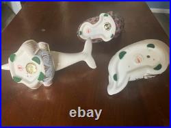 Royal Crown Derby Bone China 3 item Lot Dolphin/Walrus/Seal-2 with Gold stopper Royal Crown Derby Bone China 3 item Lot Dolphin/Walrus/Seal-2 with Gold stopper