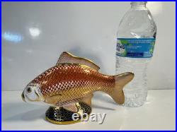 Royal Crown Derby Bone China Carp Fish Handpainted with22k Gold Stopper Perfect