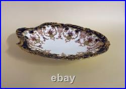 Royal Crown Derby Bone China Cobalt Desert Service Bowl Flower Baskets Gilt 3707