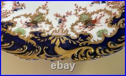Royal Crown Derby Bone China Cobalt Desert Service Bowl Flower Baskets Gilt 3707