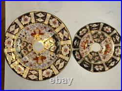 Royal Crown Derby Bone China Imari Trio Cup Saucer Plate, England 2451, Vintage