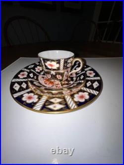 Royal Crown Derby Bone China Imari Trio Cup Saucer Plate, England 2451, Vintage