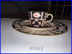 Royal Crown Derby Bone China Imari Trio Cup Saucer Plate, England 2451, Vintage
