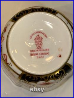 Royal Crown Derby Bone China Imari Trio Cup Saucer Plate, England 2451, Vintage