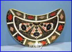 Royal Crown Derby Bone China Old Imari 1128 Crescent Salad Plate 11 Available