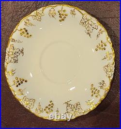 Royal Crown Derby Bone China VINE GOLD Cup & Saucer Set of 11 Mint Condition