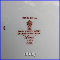 Royal Crown Derby Bone China VINE GOLD Salad Plates Set of Ten