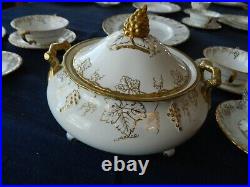 Royal Crown Derby Bone China Vine Set for (8) with (6) Serving Pieces G