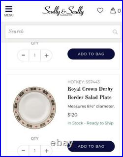 Royal Crown Derby Border Bone China (30pc) 6 X 5 Pc Settings / England