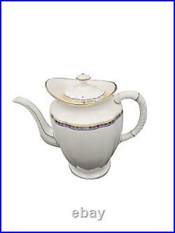 Royal Crown Derby CARLTON BLUE Coffee Pot & Lid EXC smallflaw Bone China