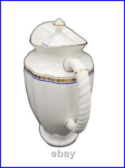 Royal Crown Derby CARLTON BLUE Coffee Pot & Lid EXC smallflaw Bone China